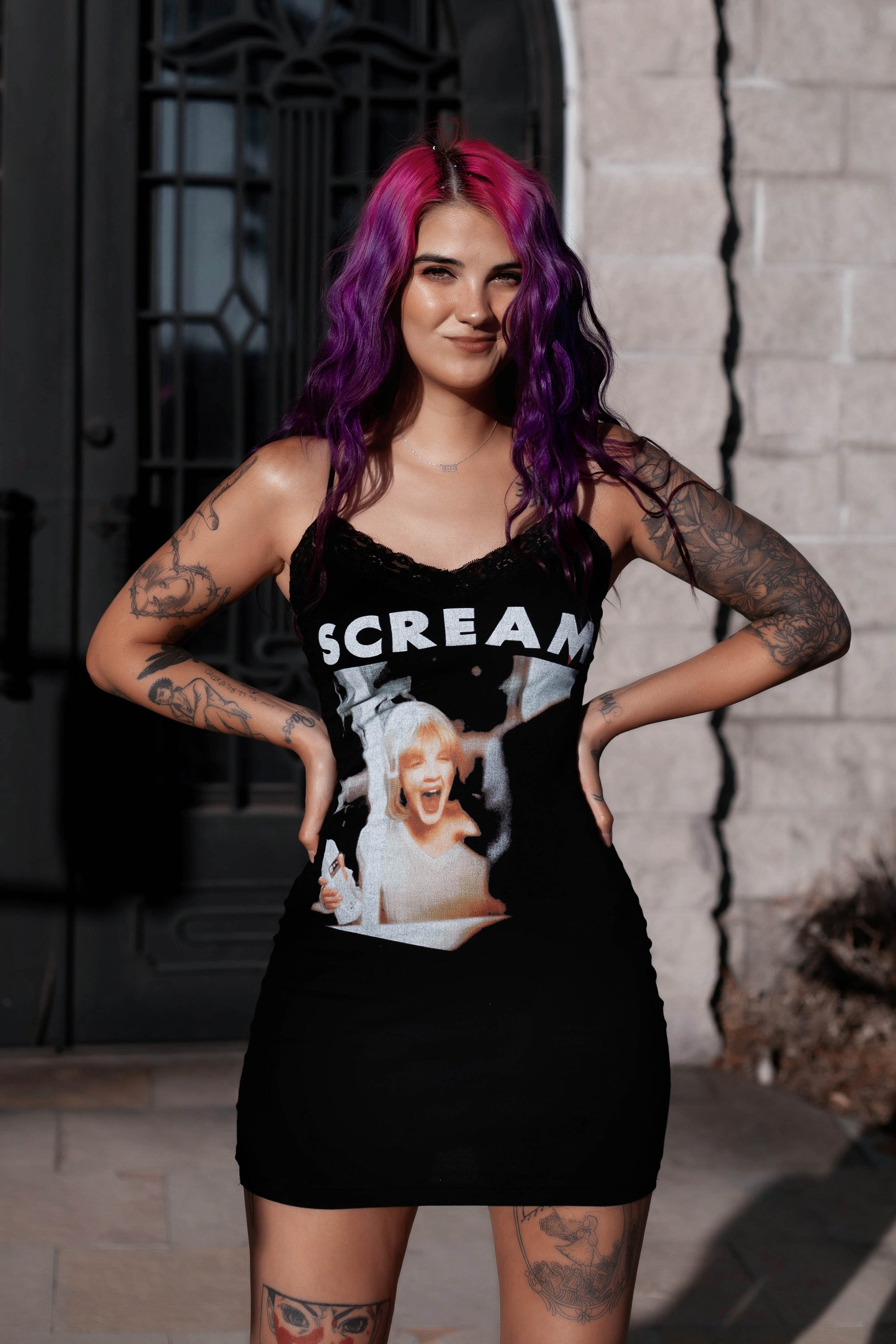 Scream 'Casey Becker' Black Lace Strap Dress