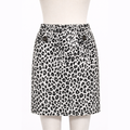 Skirt - Sourpuss -  Leopard Print Pencil Gray Fitted Retro
