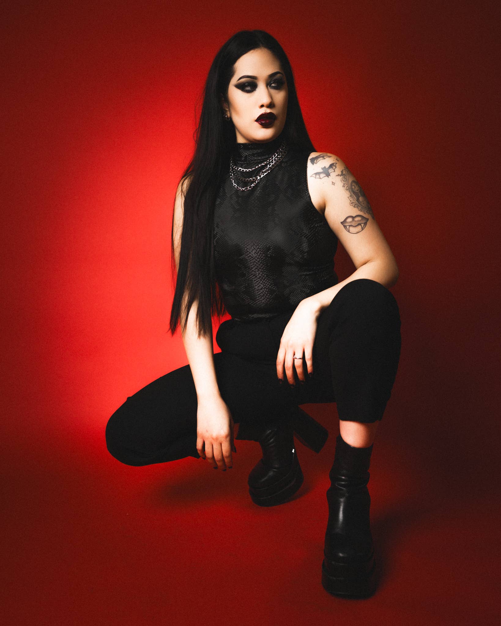 Onyx Serpent Crop Top