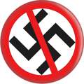 Pin-on Button - 3 Size Options - Anti-Nazi / Anti-Swastika