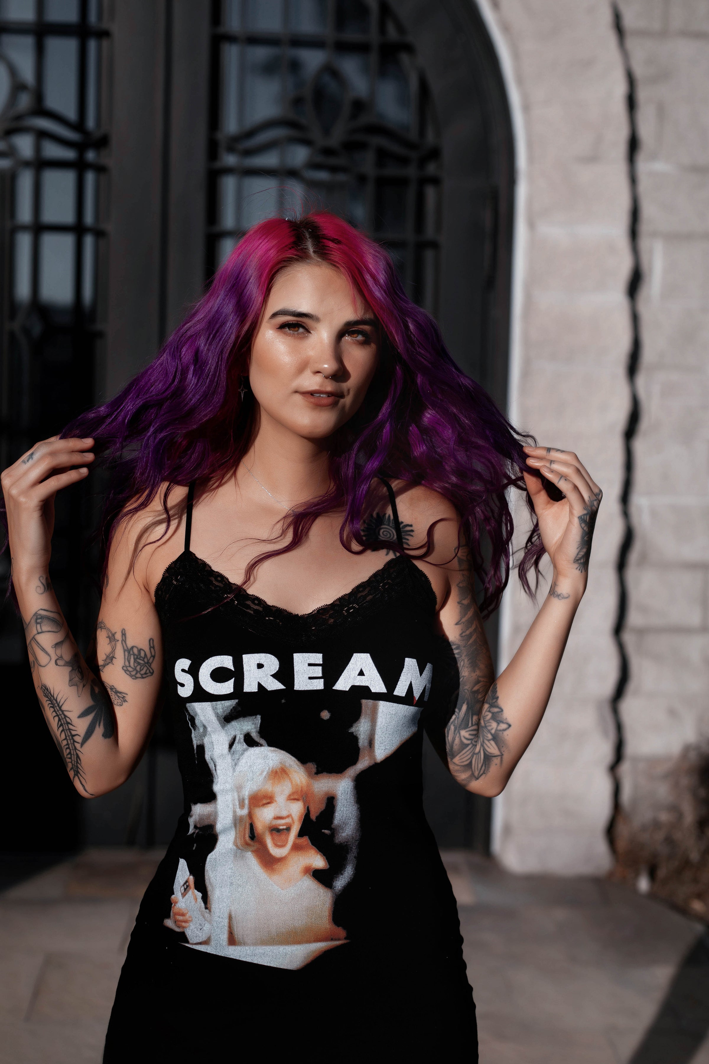 Scream 'Casey Becker' Black Lace Strap Dress
