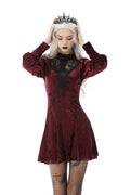 DW604 - Lace Burgundy Velvet Dress