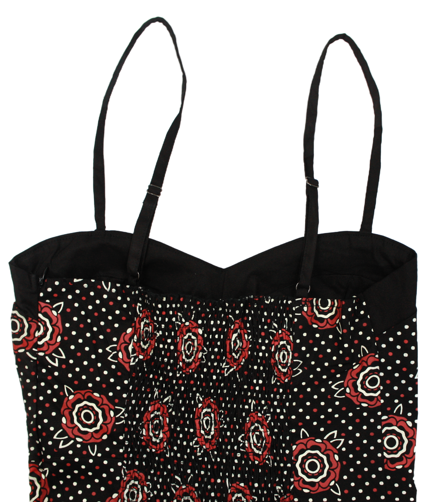 Sourpuss Dress - Tattooed Roses Slit Classic Retro Punk Belt