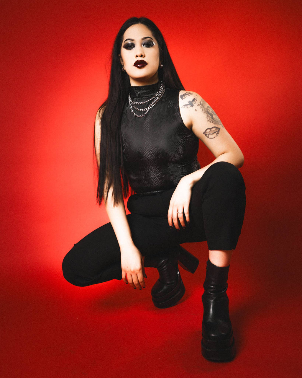Onyx Serpent Crop Top