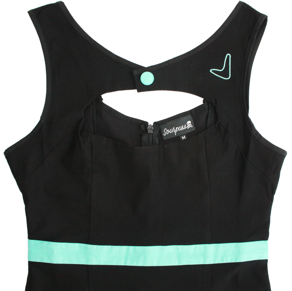 Sourpuss Out of Orbit Black Retro Atomic 50s Dress MEDIUM
