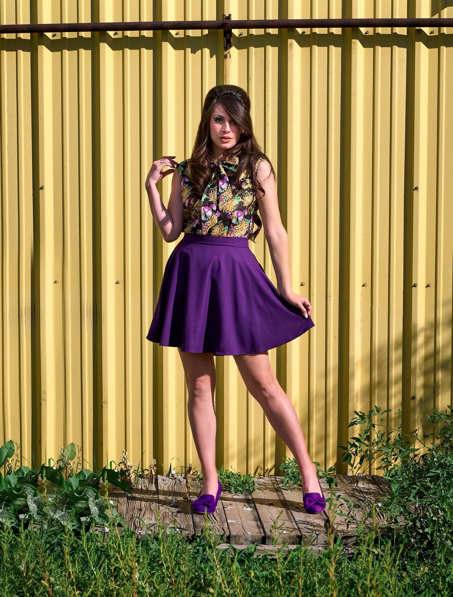 Retrolicious Purple Skater Skirt