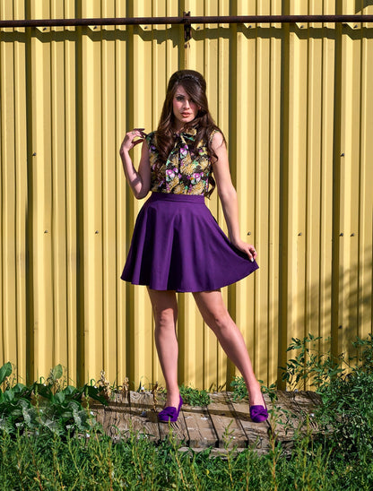 Retrolicious Purple Skater Skirt