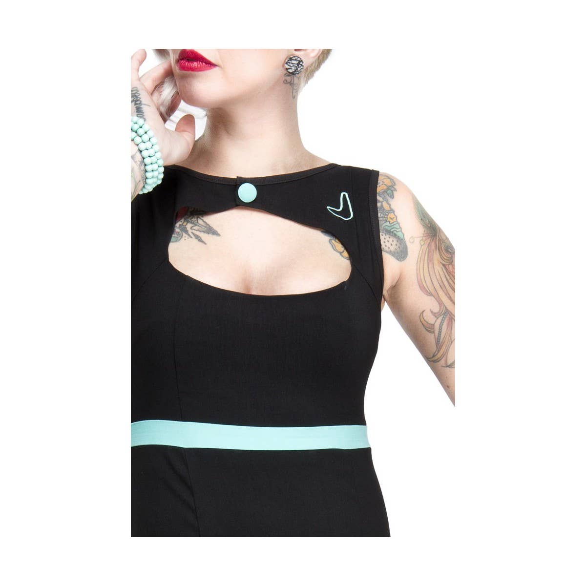 Sourpuss Out of Orbit Black Retro Atomic 50s Dress MEDIUM