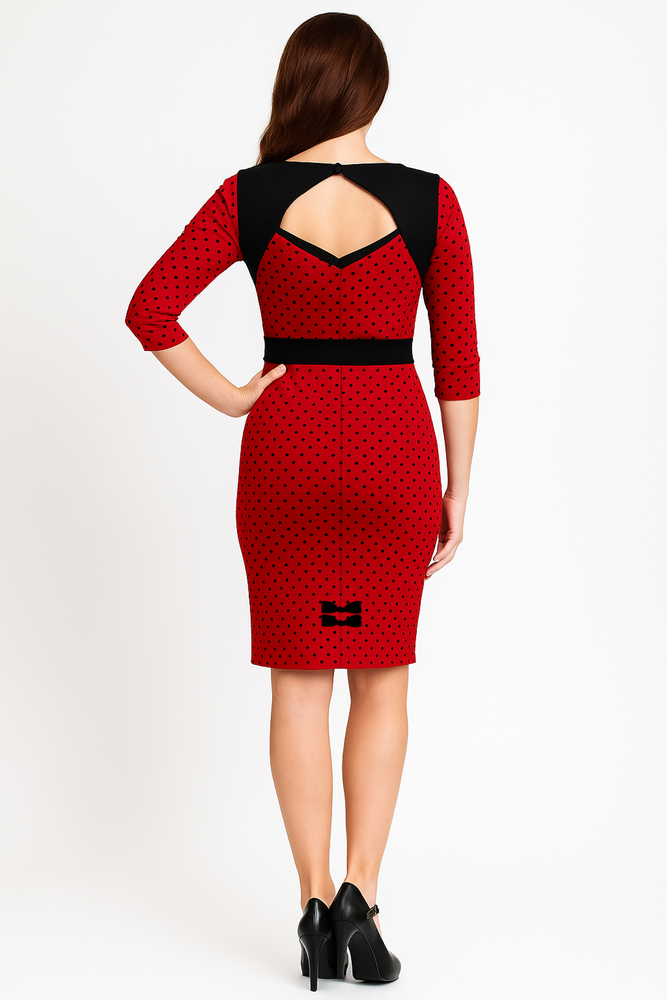 Dress - Sourpuss - Black Red Polka Dot Vixen Retro