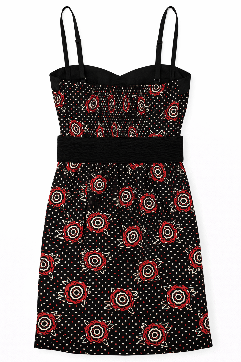 Sourpuss Dress - Tattooed Roses Slit Classic Retro Punk Belt