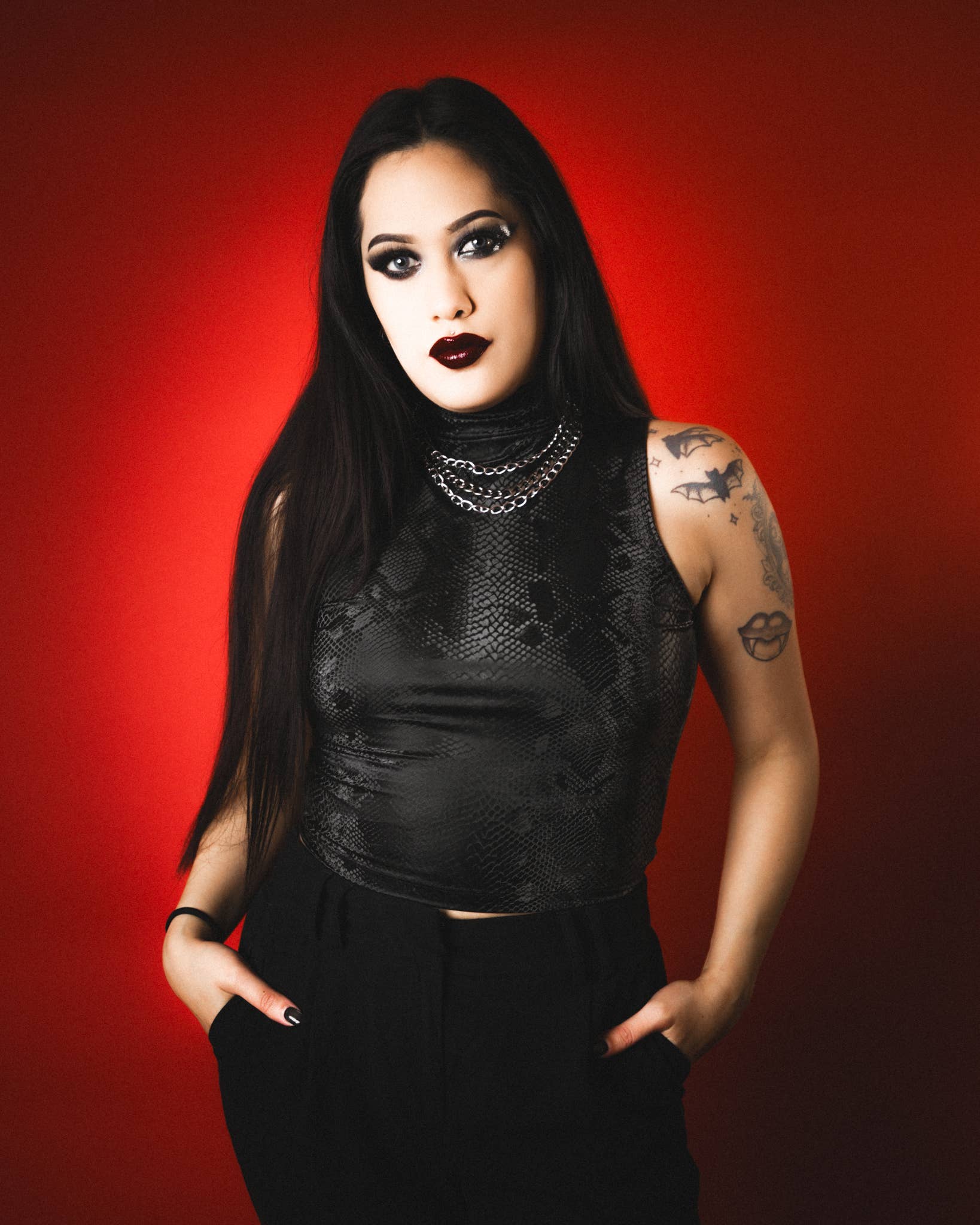 Onyx Serpent Crop Top