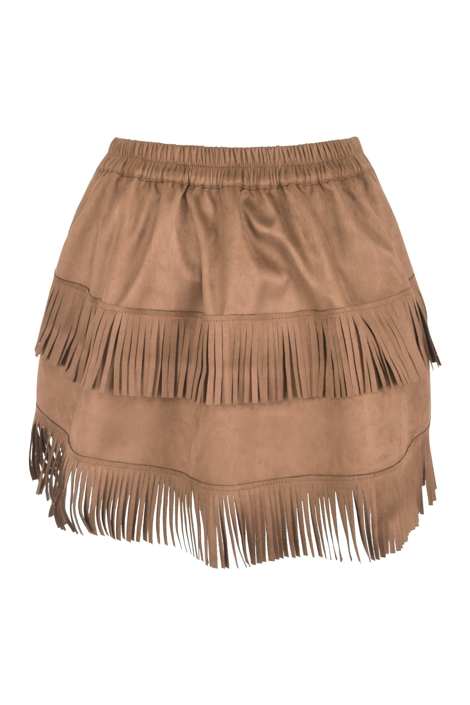 Top Drawer 4 PC Premium Tan Suede Fringe Cowgirl Corset Costume
