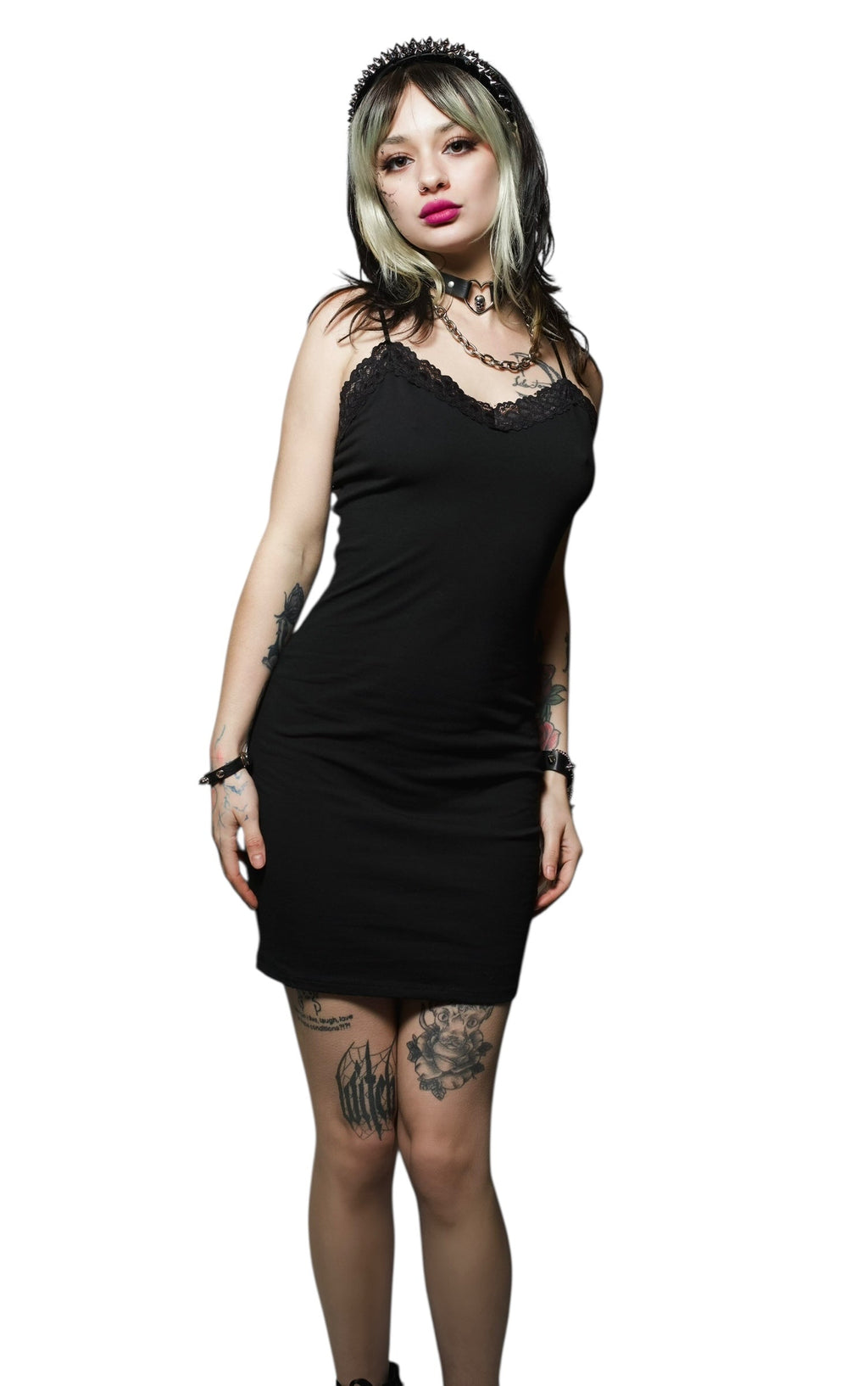 All Black Lace Strap Dress