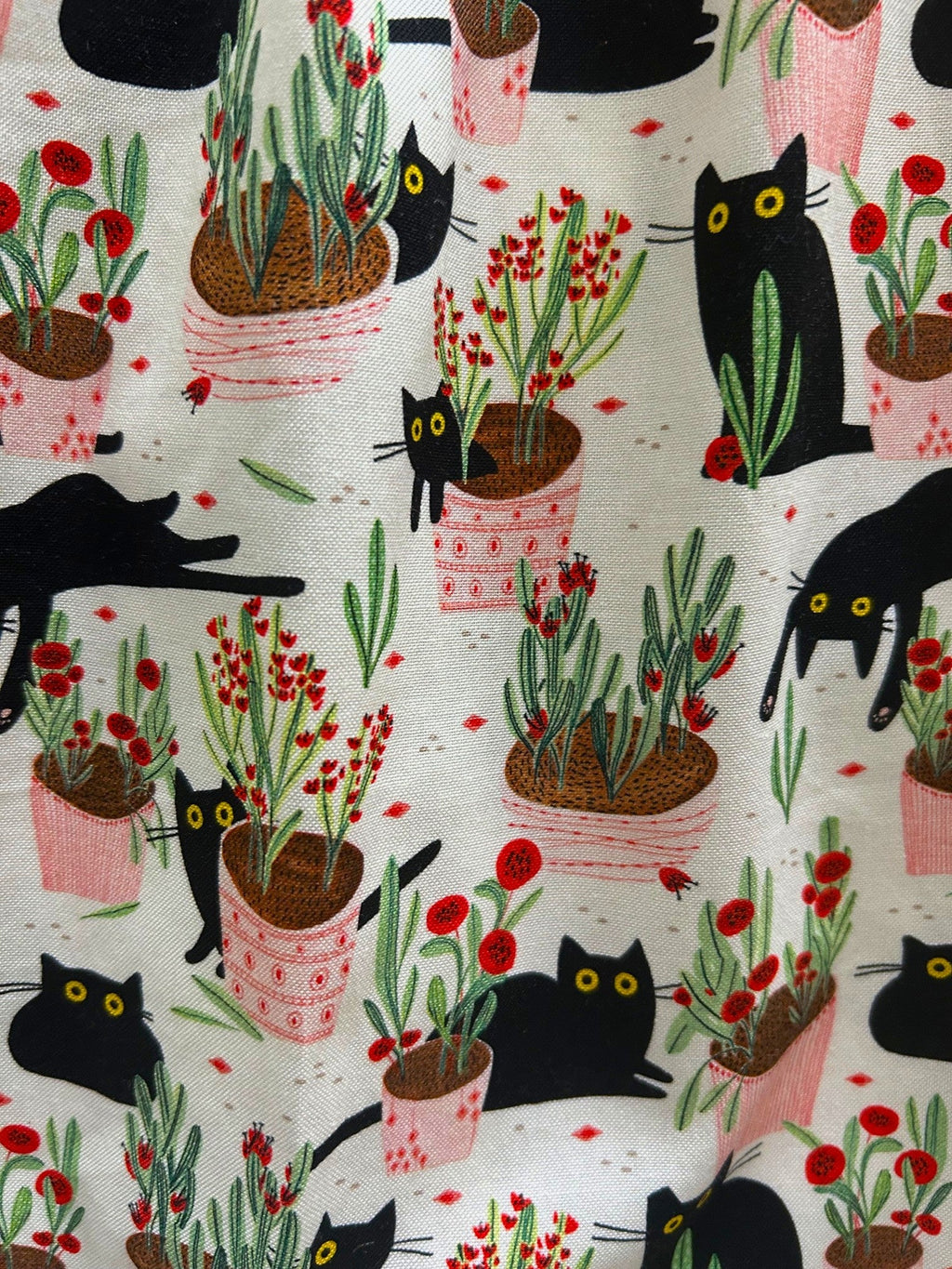 Retrolicious Cats & Plants Collared Dress