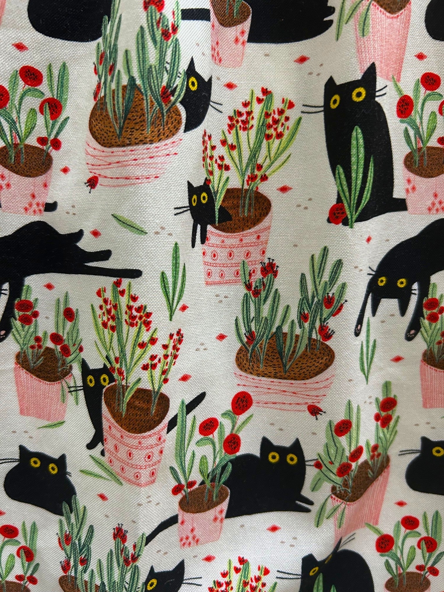 Retrolicious Cats & Plants Collared Dress