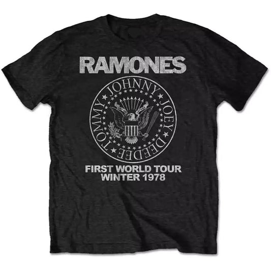 Ramones Tour 1978 Band Mens T-shirt- First World Tour