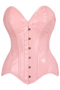 Top Drawer Lt Pink Patent Leather Steel Boned Overbust Corset