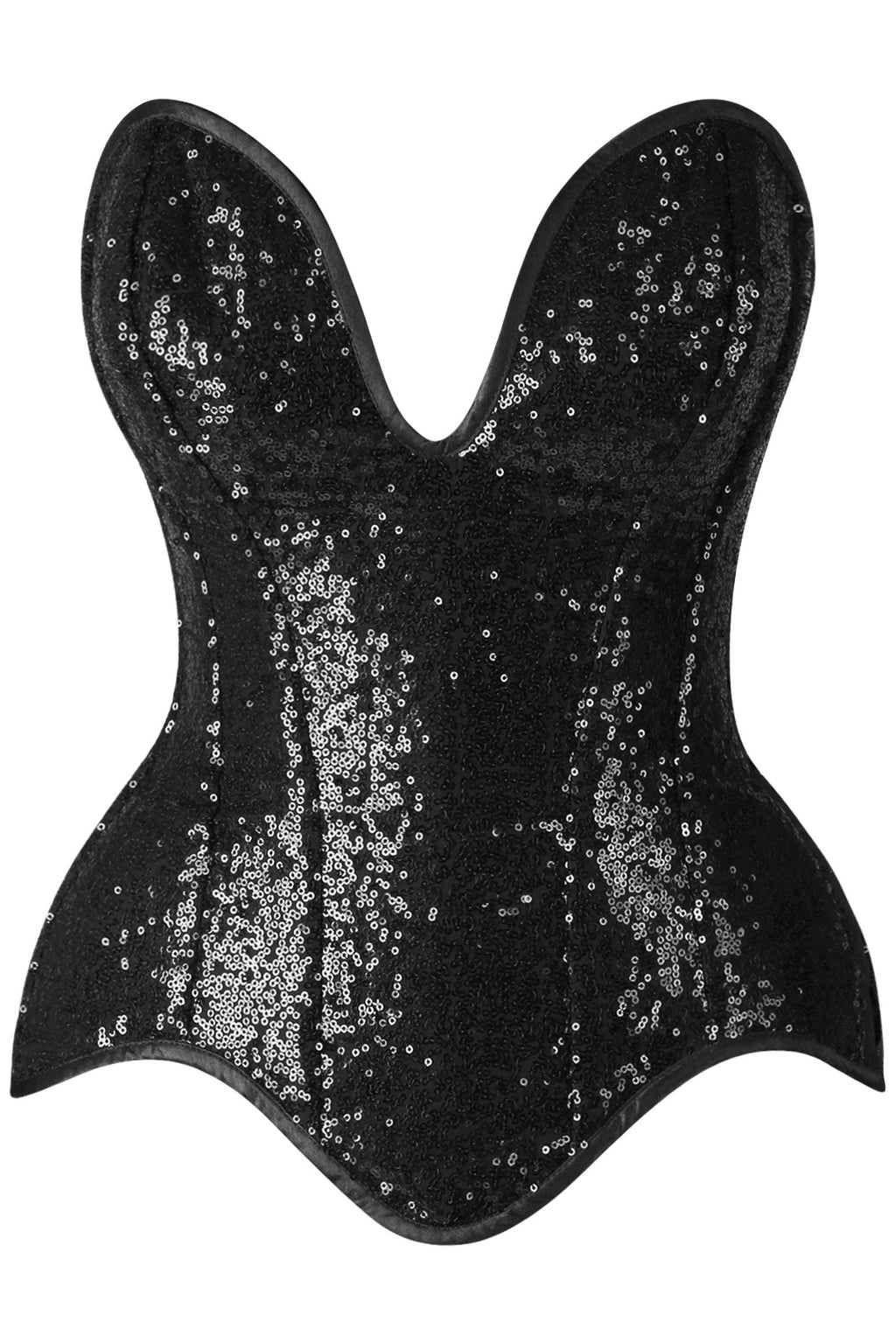 Top Drawer 4 PC Premium Black Sequin Witch Corset Costume
