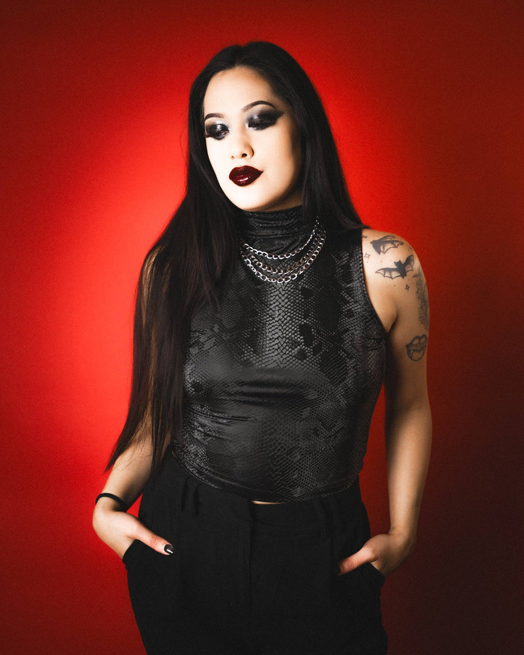 Onyx Serpent Crop Top