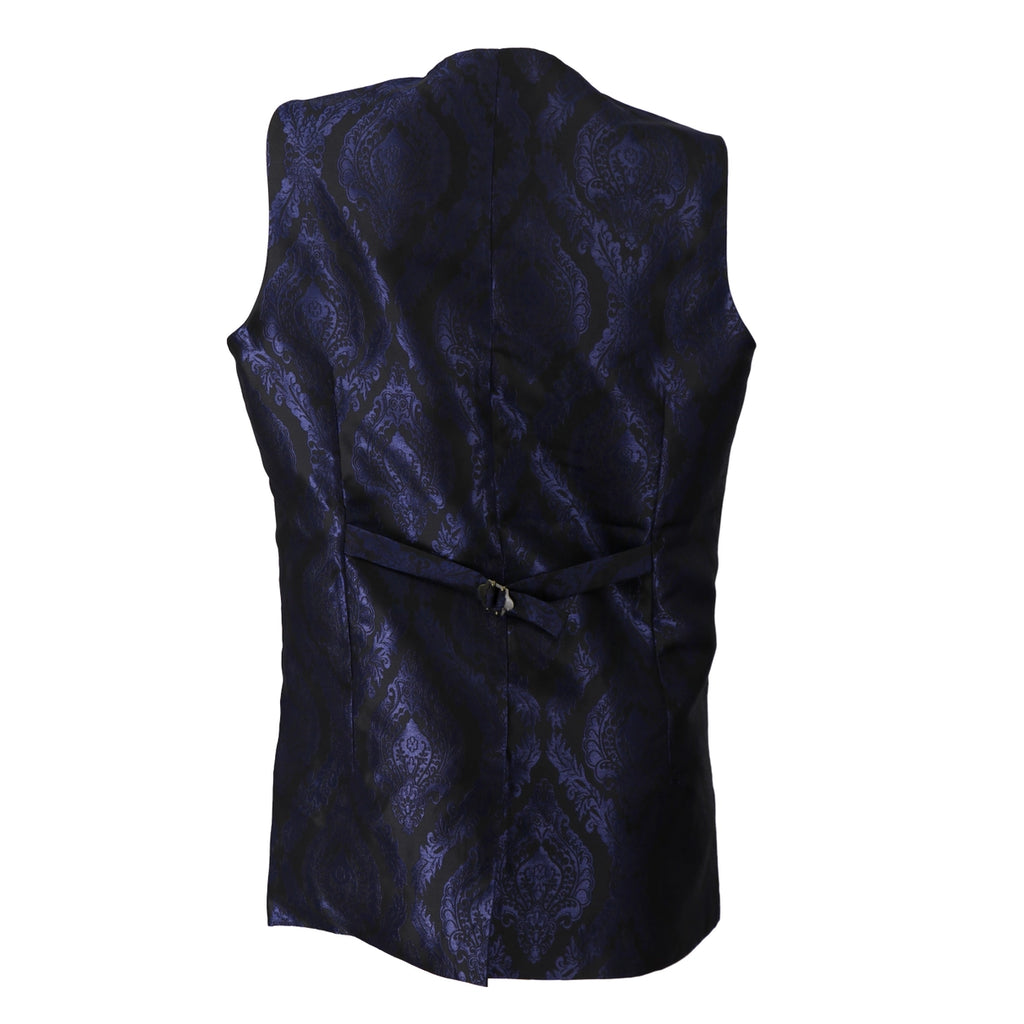 Blue Jacquard Brocade Pirate Vest