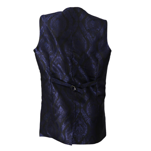 Blue Jacquard Brocade Pirate Vest