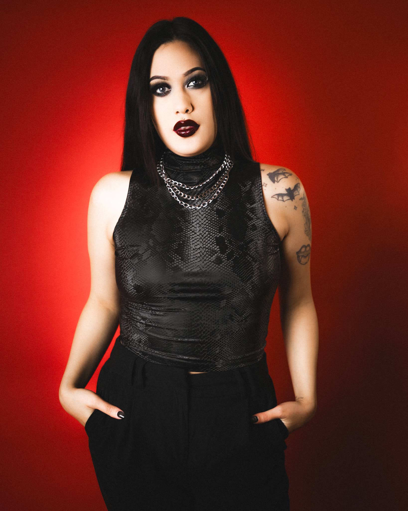 Onyx Serpent Crop Top
