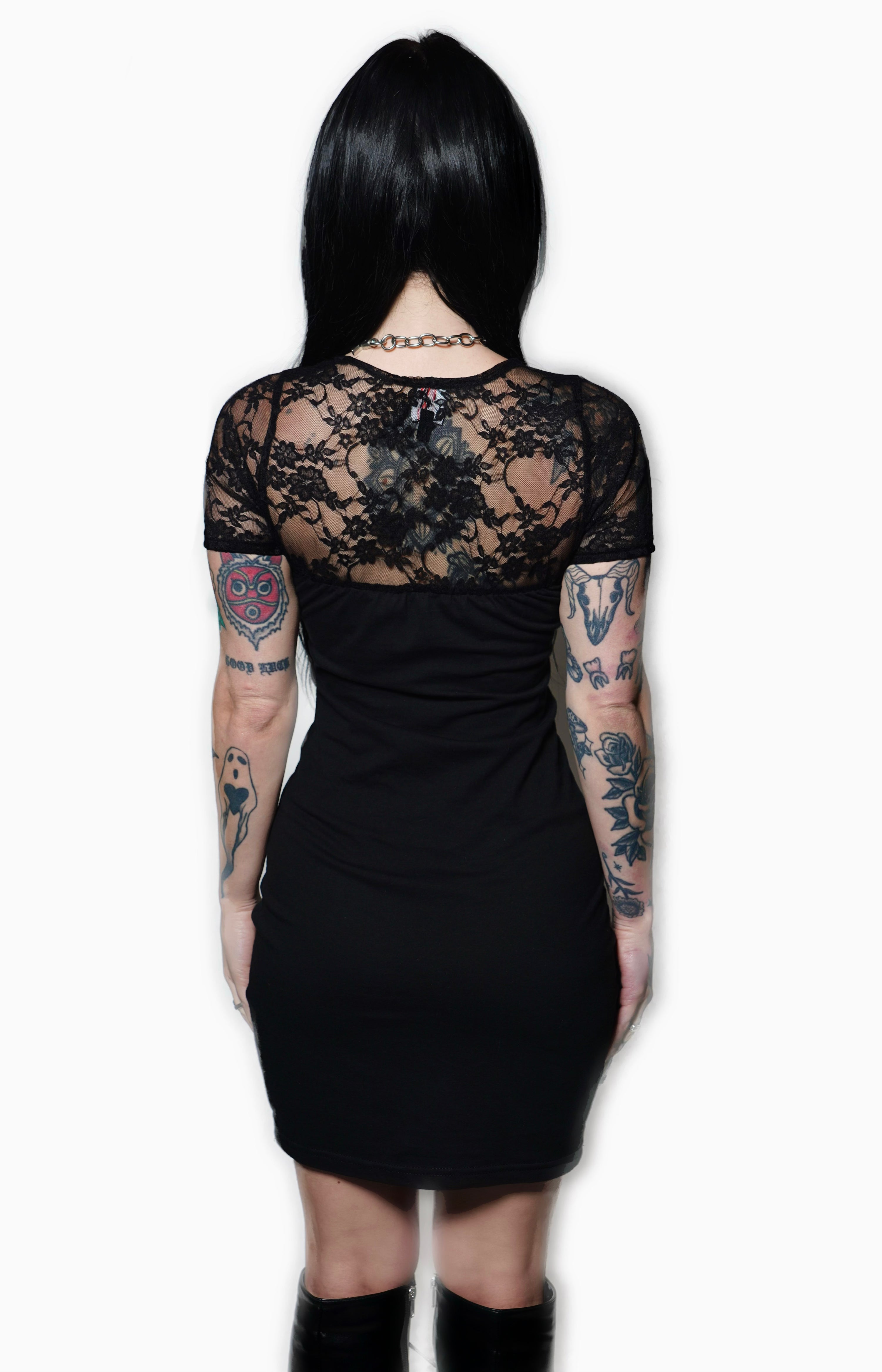 Halloween 'Laurie Strode, Dr. Loomis, & The Shape' Black Lace Dress