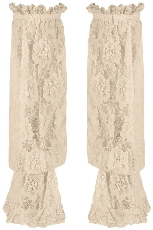 Beige Sheer Lace Smocked Sleeves - Daisy Corsets