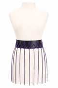 Black Faux Leather & Purple Metallic Chain Fringe Skirt - Daisy Corsets