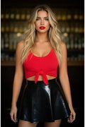 Black Patent Mini Skater Skirt - Daisy Corsets