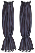 Black/Dark Grey Striped Smocked Sleeves - Daisy Corsets