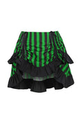 Black/Green Striped Ruched Bustle Skirt - Daisy Corsets