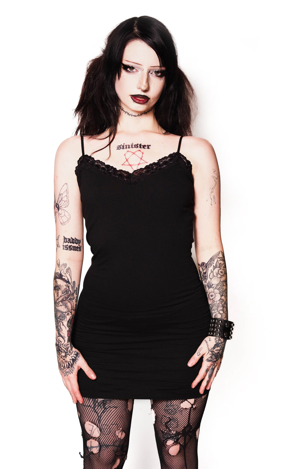 All Black Lace Strap Dress