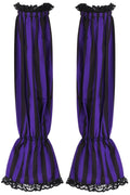 Black/Purple Striped Smocked Sleeves - Daisy Corsets