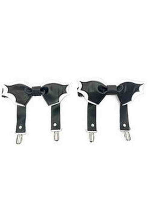 Black/White Bat Leg Garters