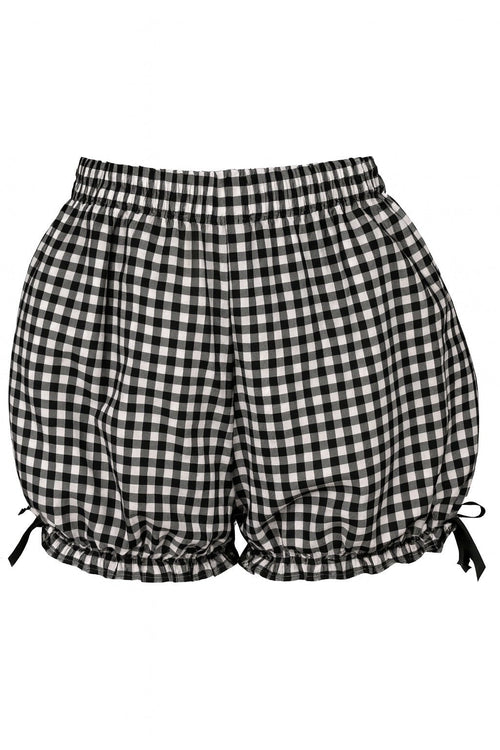 Black/White Gingham Crepe Bloomer - Daisy Corsets