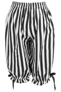 Black/White Striped Crepe Long Bloomers - Daisy Corsets