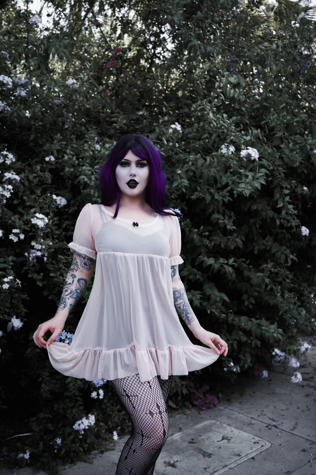 Blush Mesh Babydoll Dress