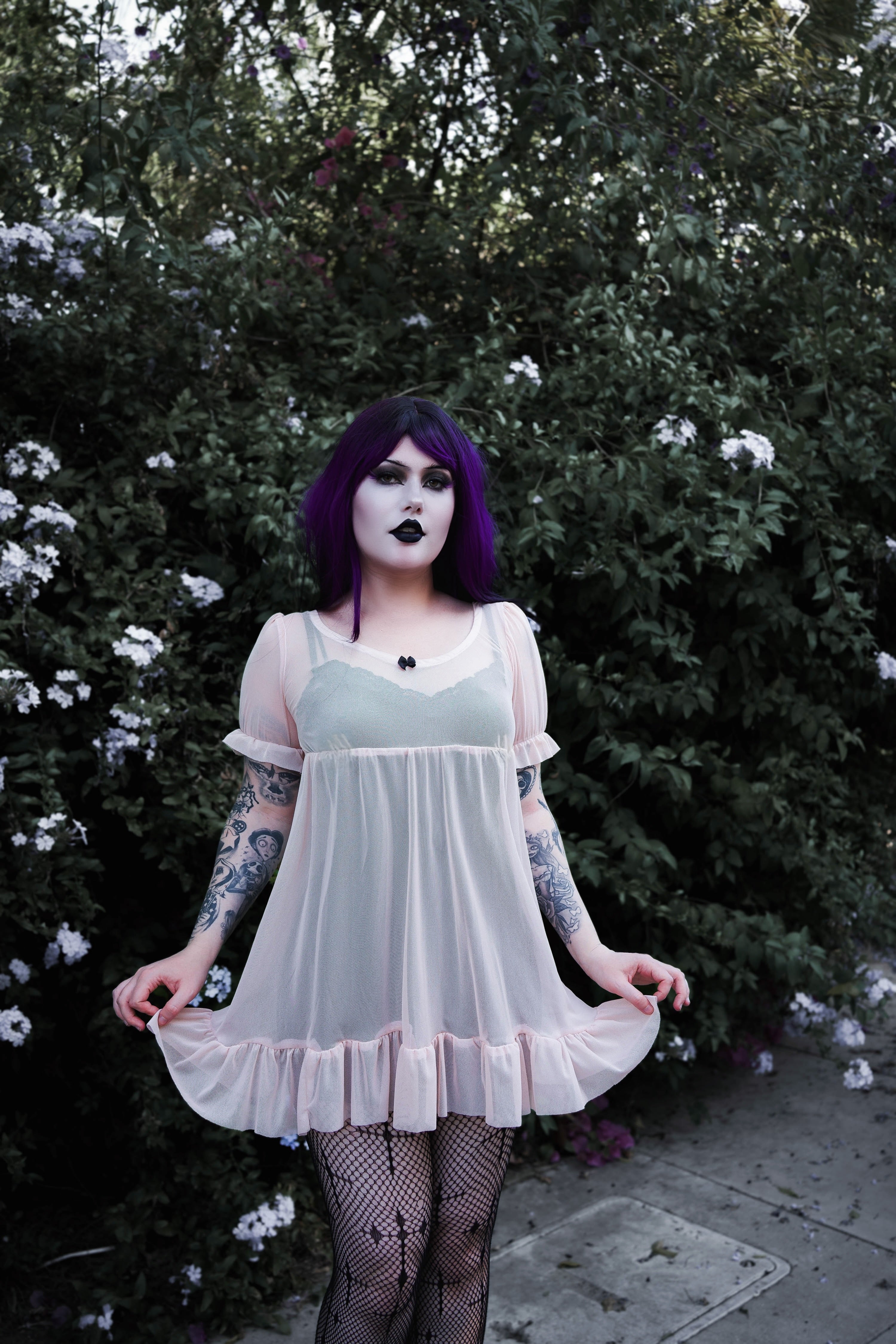 Blush Mesh Babydoll Dress