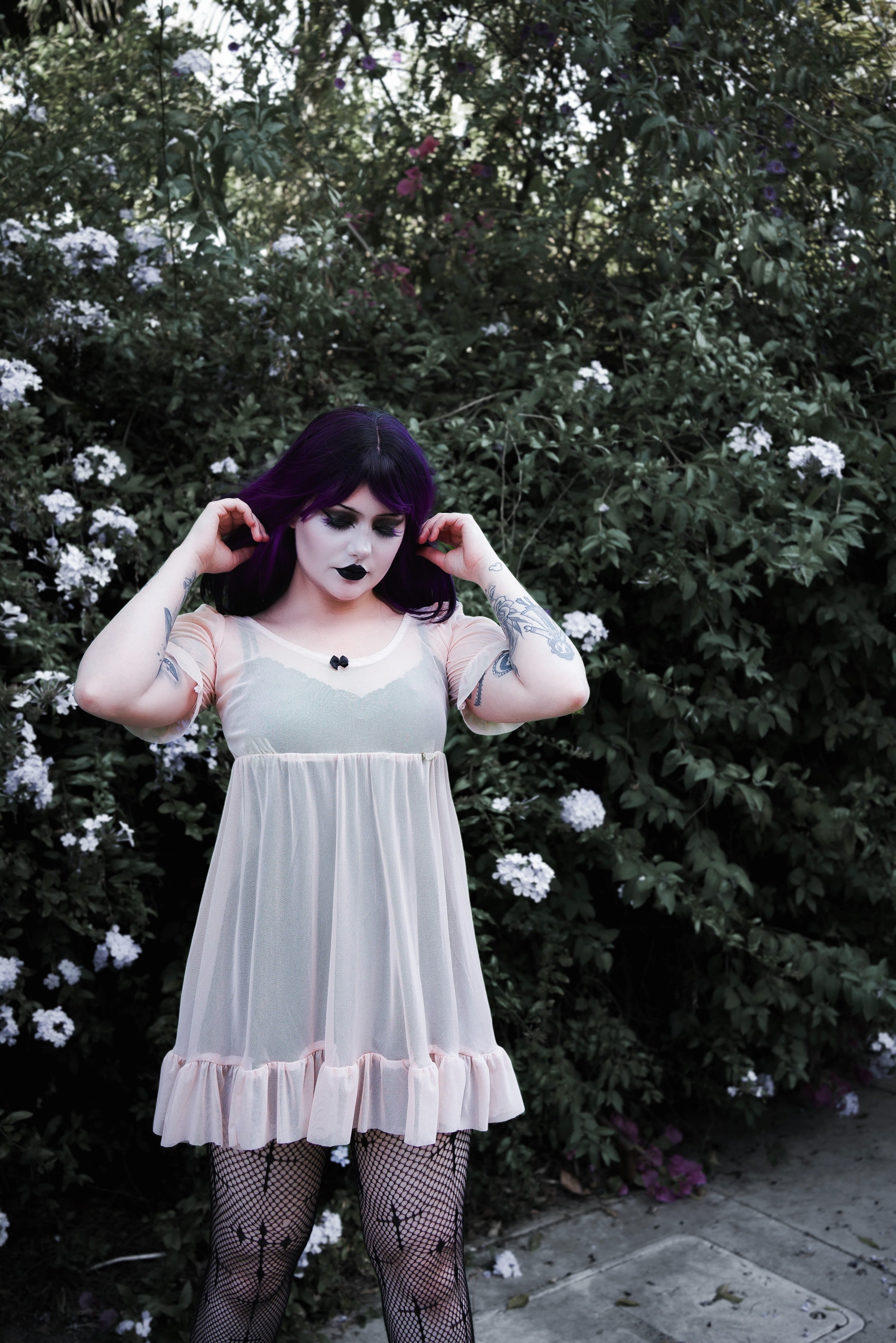 Blush Mesh Babydoll Dress