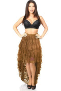Brown High Low Lace Skirt - Daisy Corsets