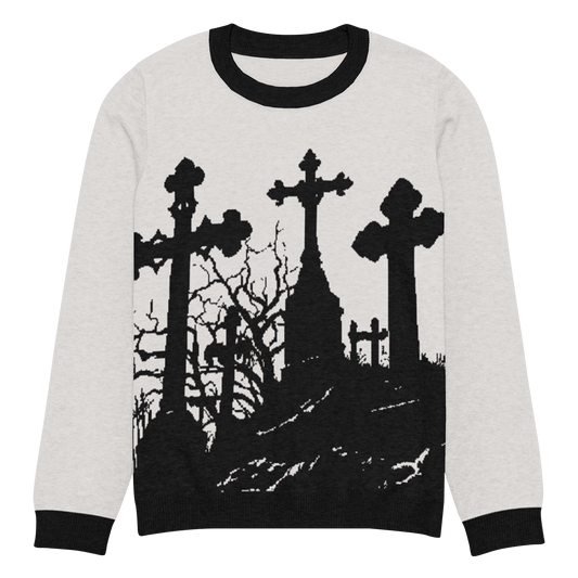 Cemetery Ash Knit Crew Neck Sweater