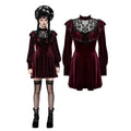 Western Fashion Crimson Red Velvet Dress
