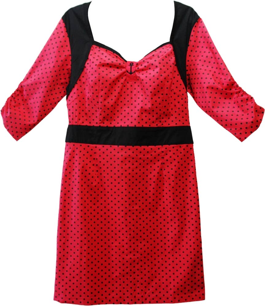 Dress - Sourpuss - Black Red Polka Dot Vixen Retro