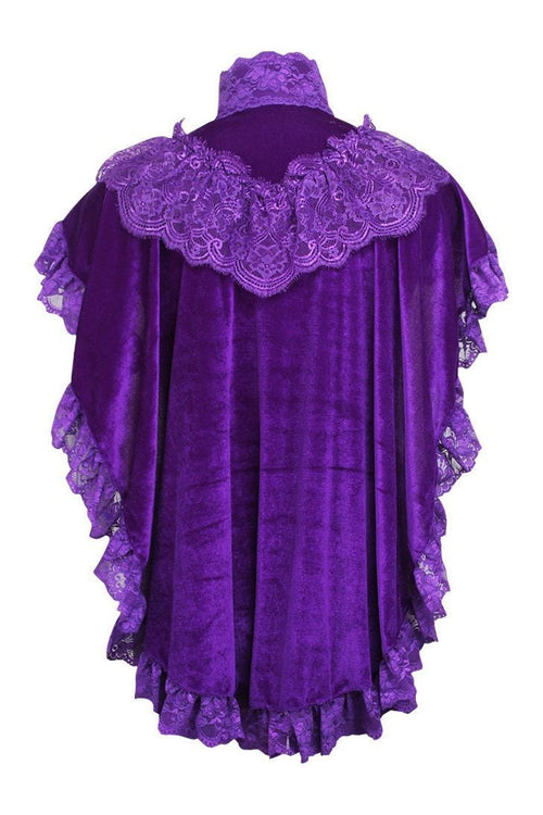Dark Purple Velvet & Lace Capelet - Daisy Corsets