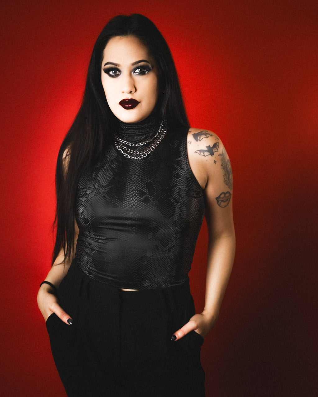 Onyx Serpent Crop Top