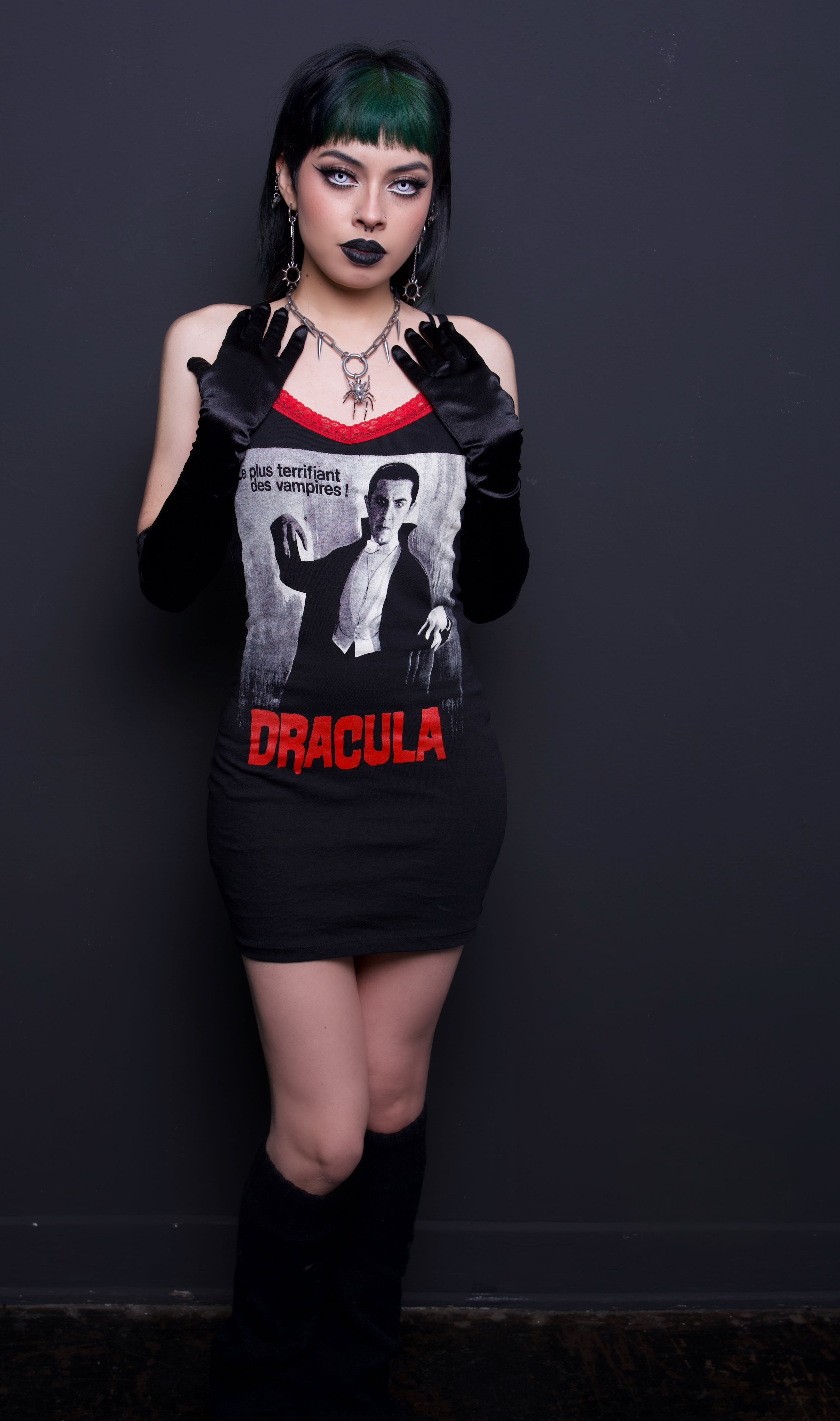 Handmade Dracula Red Lace Strap Dress