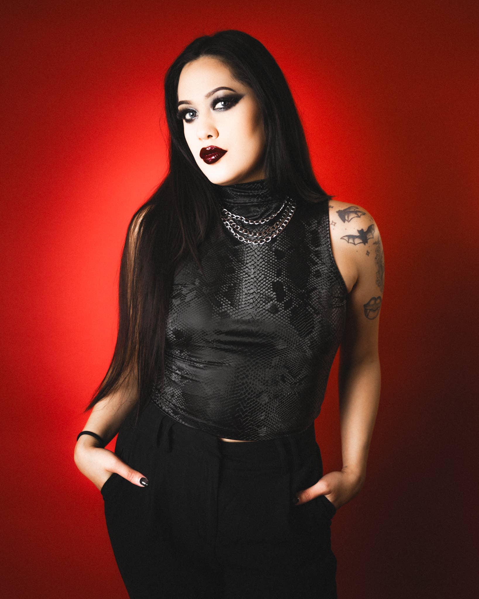 Onyx Serpent Crop Top