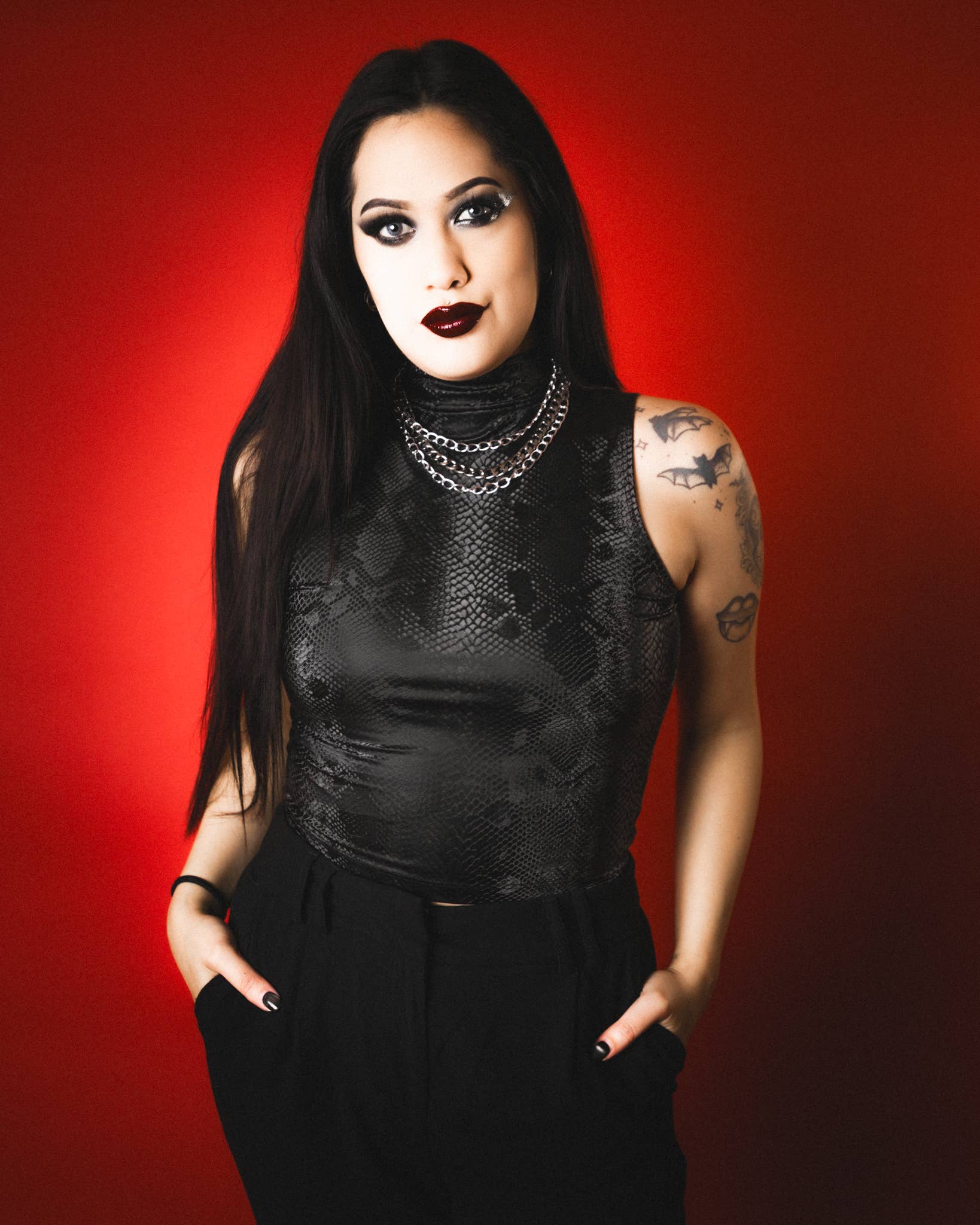 Onyx Serpent Crop Top