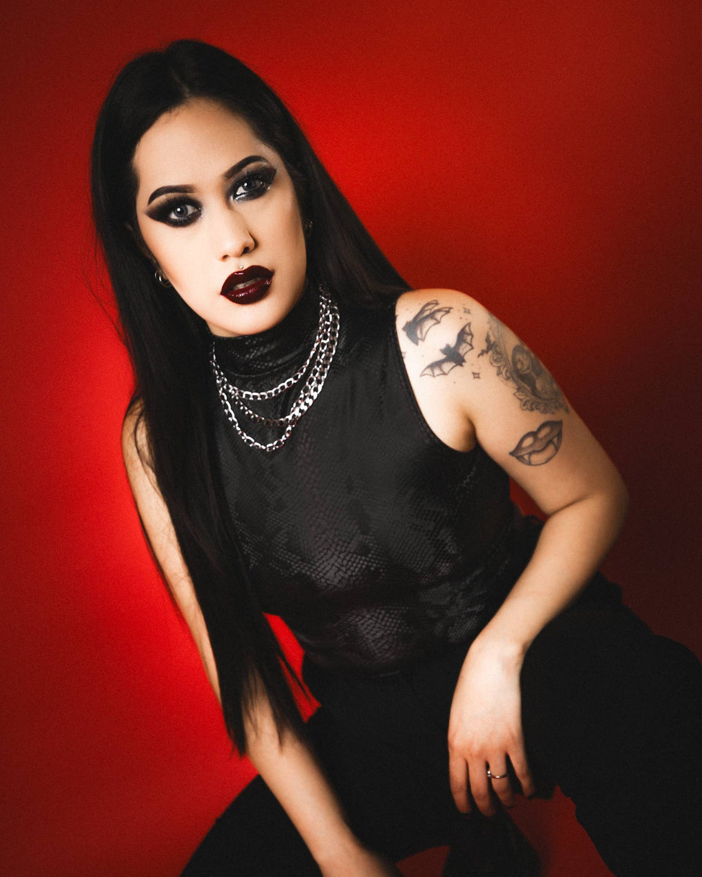 Onyx Serpent Crop Top